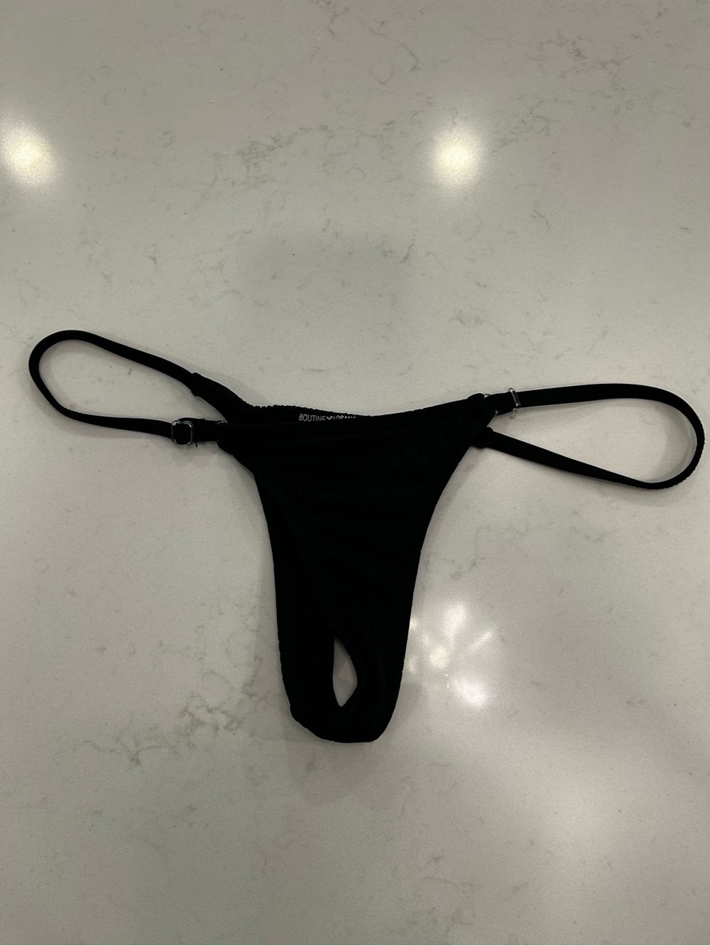 Boutine LA Manhattan Black Women’s Pores Minimal Bikini Bottom - Adjustable